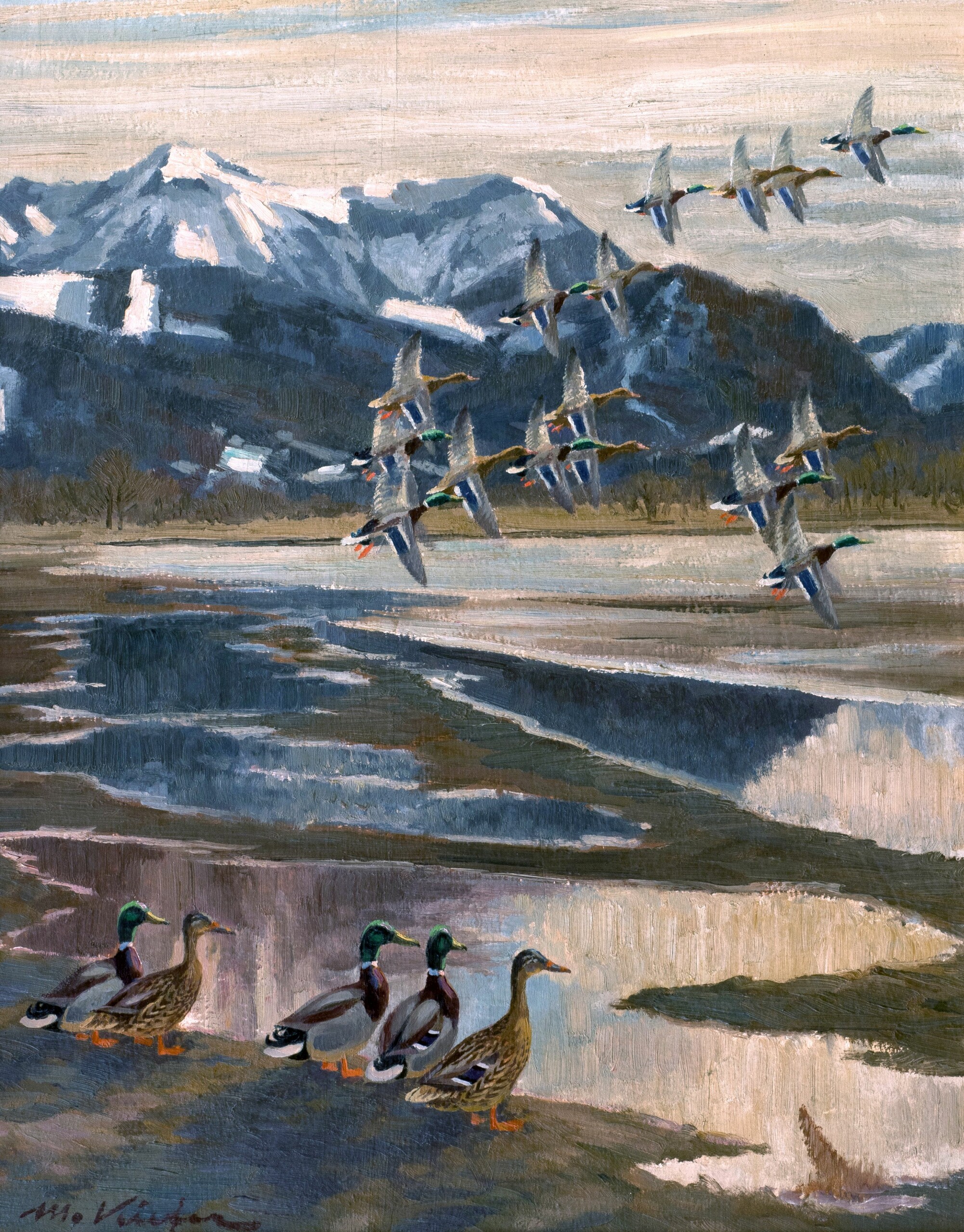 Michael Mathias Kiefer - Entenschar am Chiemsee